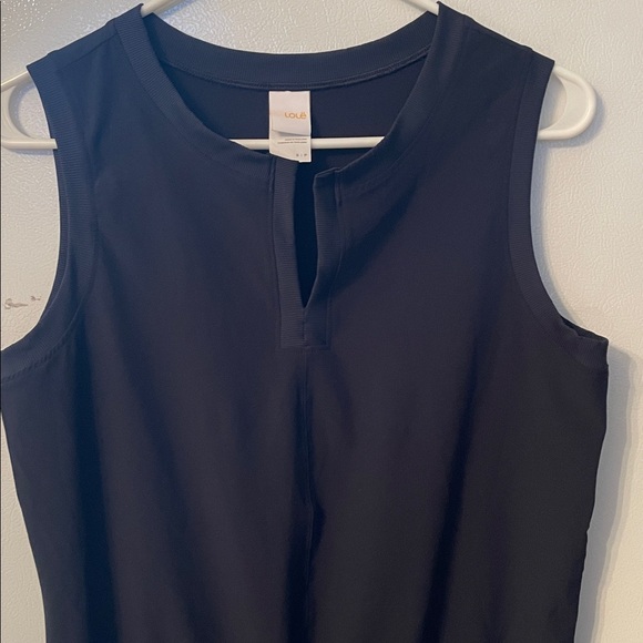 Lolë Small Black Sleeveless Dress Pockets‎ Elastic Waistband Tie - Picture 3 of 5